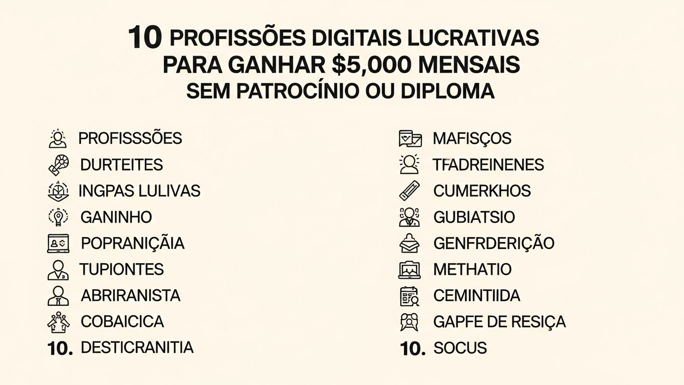 10 Profissões Digitais Lucrativas para Faturar 5 Mil Mensais sem Patrocinador ou Diploma