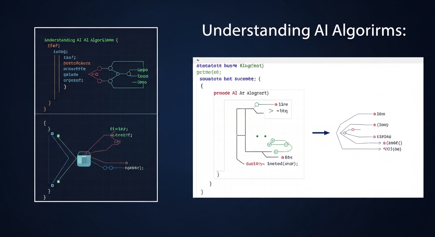 Código com representação de algoritmos de inteligência artificial, incluindo gráficos e estruturas de Python.