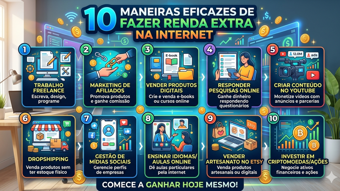 10 Maneiras Eficazes de Fazer Renda Extra na Internet