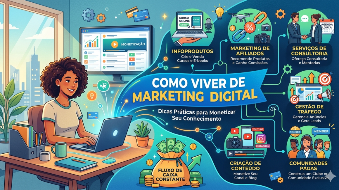 Como Viver de Marketing Digital: Dicas Práticas para Monetizar Seu Conhecimento